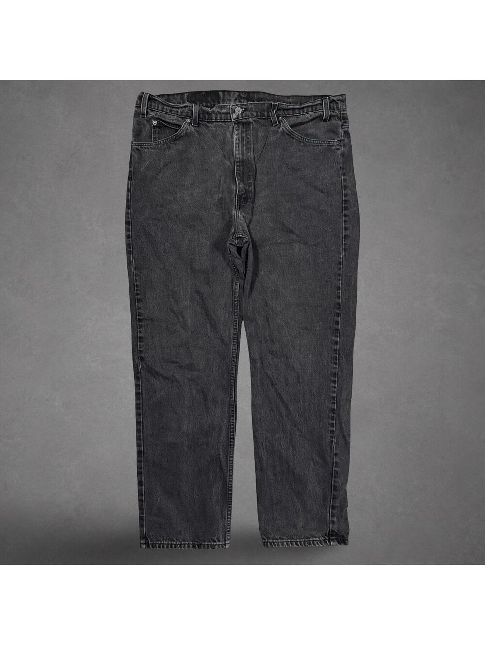 Vintage Levi’s 505 Black Jeans W40 L30 Faded Straight Leg Denim